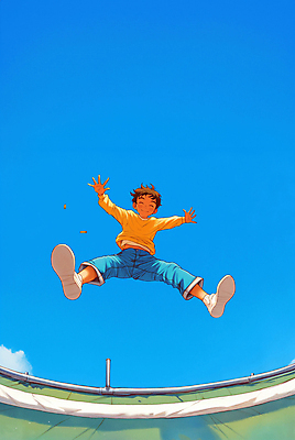 JPG 남자 행복 어린이 일러스트 청소년 놀이 하늘 팔벌리기 밝음 한명 소년 야외 여름 점프 에너지 자유 디지털합성 즐거움 역동적 활기 긍정적 소년한명만 편집소스 국내일러스트 AI일러스트 AI콘텐츠 1 계절 감정 컨셉 모션 사람 남자한명만 소년만 파일형식