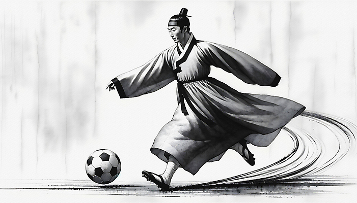 JPG 남자 스포츠 일러스트 축구공 흑백 한명 성인 운동 축구 전통의상 한복 조선시대 디지털합성 역동적 축구화 드리블 성인남자한명만 국내일러스트 AI일러스트 AI콘텐츠 1 한국전통 전통 운동화 컨셉 공 축구용품 촬영기법 건강 사람 구기 역사 남자한명만 성인남자만 파일형식