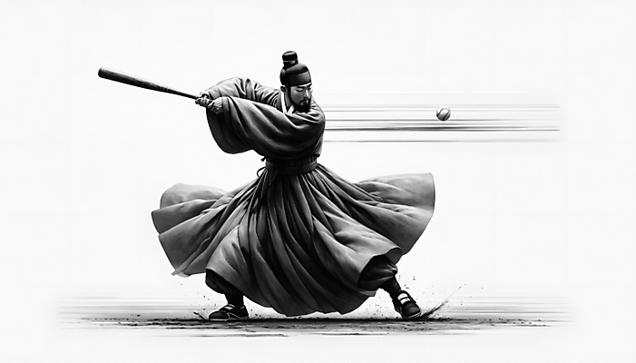 JPG 남자 스포츠 일러스트 흑백 한명 들기 성인 운동 야구 야구방망이 스윙 전통의상 한복 조선시대 디지털합성 야구공 역동적 성인남자한명만 국내일러스트 AI일러스트 AI콘텐츠 1 한국전통 전통 포즈 컨셉 공 모션 촬영기법 건강 사람 구기 야구용품 역사 남자한명만 성인남자만 파일형식