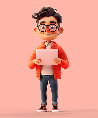전신 PSD 편집이미지 남자 대학생 3D캐릭터 한명 들기 성인 노트북 태블릿 3D 디지털합성 성인남자한명만 안경낌 편집소스 너드 편집3D 캐릭터 1 학생 안경 모션 사람 전자제품 스마트기기 남자한명만 성인남자만 파일형식