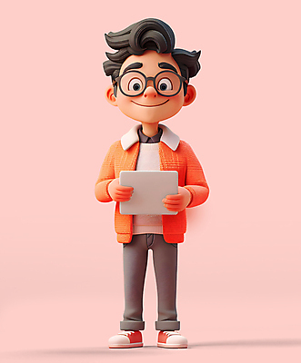 전신 PSD 편집이미지 남자 대학생 3D캐릭터 한명 들기 성인 노트북 태블릿 3D 디지털합성 성인남자한명만 안경낌 편집소스 너드 편집3D 캐릭터 1 학생 안경 모션 사람 전자제품 스마트기기 남자한명만 성인남자만 파일형식
