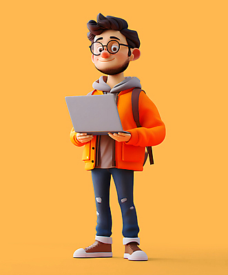 전신 PSD 편집이미지 남자 대학생 3D캐릭터 한명 들기 성인 노트북 태블릿 3D 디지털합성 성인남자한명만 안경낌 편집소스 너드 편집3D 캐릭터 1 학생 안경 모션 사람 전자제품 스마트기기 남자한명만 성인남자만 파일형식