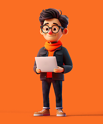 전신 PSD 편집이미지 남자 대학생 3D캐릭터 한명 들기 성인 노트북 태블릿 3D 디지털합성 성인남자한명만 안경낌 편집소스 너드 편집3D 캐릭터 1 학생 안경 모션 사람 전자제품 스마트기기 남자한명만 성인남자만 파일형식