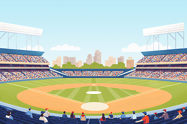 PSD 구름 백그라운드 일러스트 하늘 빌딩 잔디 스타디움 경기장 야구 군중 야구장 객석 국내일러스트 자연요소 식물 스포츠시설 사람 건물 구기 파일형식