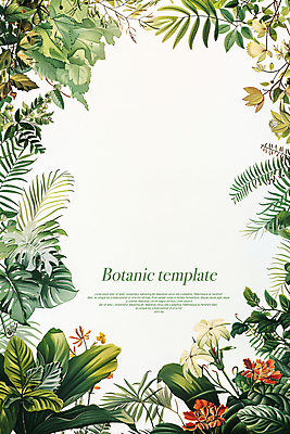 PSD 편집이미지 꽃 프레임 타이포그라피 사람없음 풀잎 디지털합성 카피스페이스 보테니컬아트 이미지편집 식물 문자 잎 공백 풀_식물 파일형식