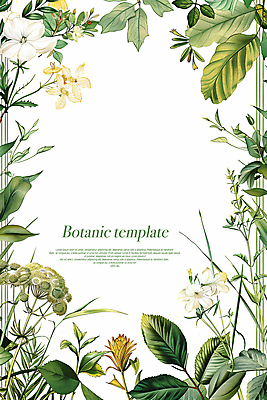 PSD 편집이미지 꽃 프레임 타이포그라피 사람없음 풀잎 디지털합성 카피스페이스 보테니컬아트 이미지편집 식물 문자 잎 공백 풀_식물 파일형식
