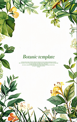 PSD 편집이미지 꽃 프레임 타이포그라피 사람없음 풀잎 디지털합성 카피스페이스 보테니컬아트 이미지편집 식물 문자 잎 공백 풀_식물 파일형식