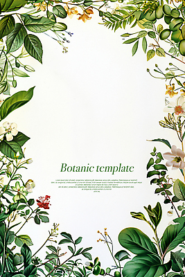 PSD 편집이미지 꽃 프레임 타이포그라피 사람없음 풀잎 디지털합성 카피스페이스 보테니컬아트 이미지편집 식물 문자 잎 공백 풀_식물 파일형식