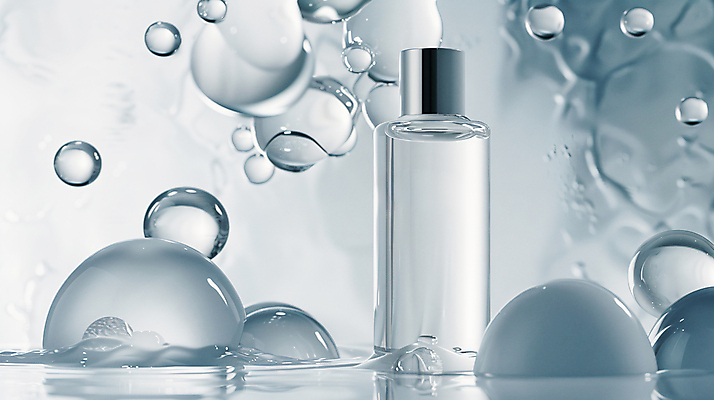 JPG 편집이미지 사람없음 뷰티 화장품 물방울 오브젝트 공병 카피스페이스 이미지편집 편집실사 AI컴퓨터그래픽 AI콘텐츠 공백 CG 병_담는 파일형식