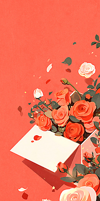 PSD 편집이미지 꽃잎 백그라운드 잎 선물 이벤트 사람없음 빨간색 상자 장미 꽃봉오리 로즈데이 성년의날 이미지편집 카드프레임 식물 기념일 꽃 컬러 데이이벤트 프레임 파일형식