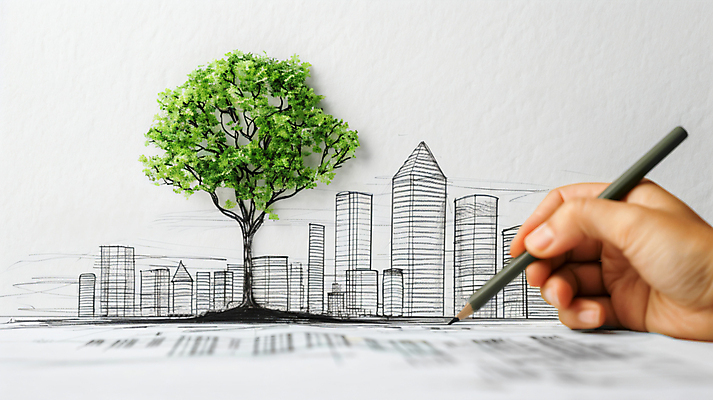 JPG 나무 편집이미지 손 종이 신체부위 연필 잡기 도시 그리기 계획 스케치 디지털합성 친환경 정부정책 정책 편집실사 AI인물포토 AI콘텐츠 식물 컨셉 모션 학용품 미술 사람 필기구 환경 CG 파일형식 AI포토