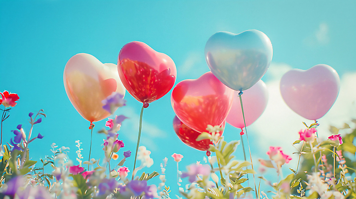 JPG 구름 편집이미지 꽃밭 자연 하늘 사랑 사람없음 야외 햇빛 봄 디지털합성 하트풍선 편집실사 AI포토 AI콘텐츠 자연요소 계절 꽃 감정 태양 하트 CG 생태계 풍선 파일형식
