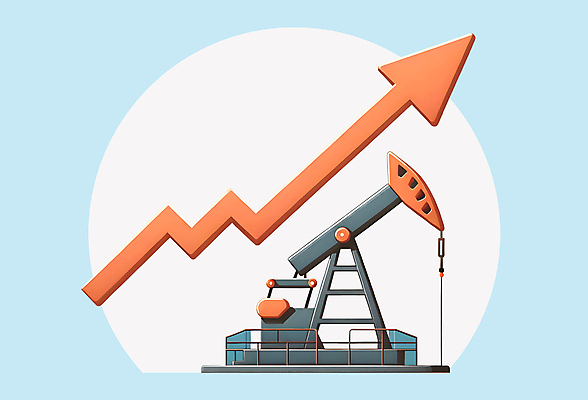 JPG 화살표 돈 일러스트 사람없음 경제 파란색 에너지 시세 휘발유 석유 상승 연료 자원 기름값 석유시추 시추기 원자재 국내일러스트 AI일러스트 AI콘텐츠 컬러 컨셉 금융 재산 가격 파일형식