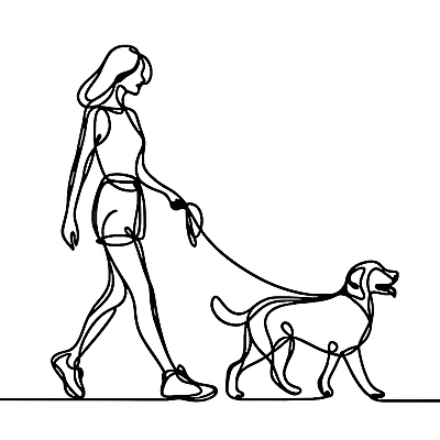 여자 반려견 라인일러스트 일러스트 한명 성인 운동복 조깅 운동 검은색 산책 흰색 잡기 개 드로잉 목줄 단순화된 성인여자한명만 국내일러스트 AI파일 1 옷 컬러 포유류 모션 휴식 건강 미술 사람 반려동물 여자한명만 성인여자만 파일형식 벡터 반려용품