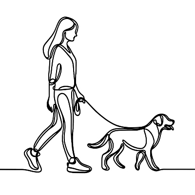 여자 반려견 라인일러스트 일러스트 한명 성인 운동복 조깅 운동 검은색 산책 흰색 잡기 개 드로잉 목줄 단순화된 성인여자한명만 국내일러스트 AI파일 1 옷 컬러 포유류 모션 휴식 건강 미술 사람 반려동물 여자한명만 성인여자만 파일형식 벡터 반려용품