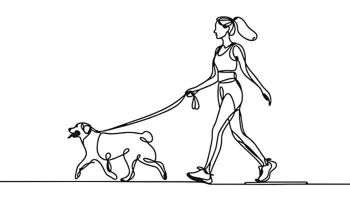 여자 반려견 라인일러스트 일러스트 한명 성인 운동복 조깅 운동 검은색 산책 흰색 잡기 개 드로잉 목줄 단순화된 성인여자한명만 국내일러스트 AI파일 1 옷 컬러 포유류 모션 휴식 건강 미술 사람 반려동물 여자한명만 성인여자만 파일형식 벡터 반려용품