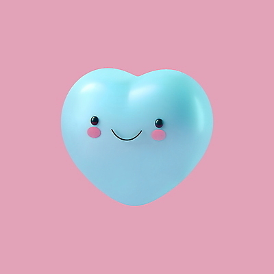 PSD 아이콘 행복 화이트데이 발렌타인데이 사랑 웃음 사람없음 파란색 3D아이콘 3D 귀여움 기쁨 하트 이모지 모양 감정 컬러 컨셉 데이이벤트 표정 디지털합성 파일형식