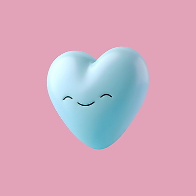 PSD 아이콘 행복 화이트데이 발렌타인데이 사랑 웃음 사람없음 파란색 3D아이콘 3D 귀여움 기쁨 하트 이모지 모양 감정 컬러 컨셉 데이이벤트 표정 디지털합성 파일형식