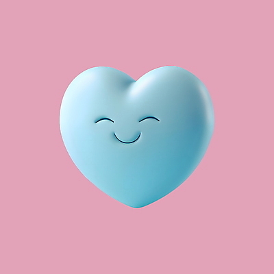 PSD 아이콘 행복 화이트데이 발렌타인데이 사랑 웃음 사람없음 파란색 3D아이콘 3D 귀여움 기쁨 하트 이모지 모양 감정 컬러 컨셉 데이이벤트 표정 디지털합성 파일형식