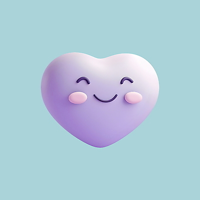 PSD 아이콘 행복 화이트데이 발렌타인데이 사랑 웃음 사람없음 3D아이콘 3D 귀여움 보라색 기쁨 하트 이모지 모양 감정 컬러 컨셉 데이이벤트 표정 디지털합성 파일형식