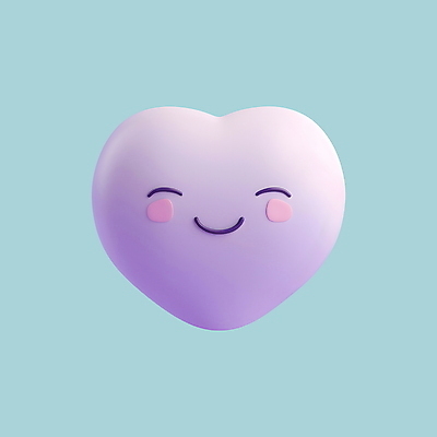 PSD 아이콘 행복 화이트데이 발렌타인데이 사랑 웃음 사람없음 3D아이콘 3D 귀여움 보라색 기쁨 하트 이모지 모양 감정 컬러 컨셉 데이이벤트 표정 디지털합성 파일형식