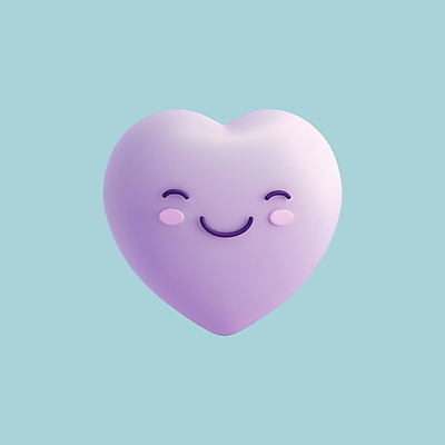 PSD 아이콘 행복 화이트데이 발렌타인데이 사랑 웃음 사람없음 3D아이콘 3D 귀여움 보라색 기쁨 하트 이모지 모양 감정 컬러 컨셉 데이이벤트 표정 디지털합성 파일형식