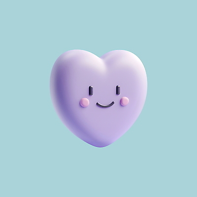 PSD 아이콘 행복 화이트데이 발렌타인데이 사랑 웃음 사람없음 3D아이콘 3D 귀여움 보라색 기쁨 하트 이모지 모양 감정 컬러 컨셉 데이이벤트 표정 디지털합성 파일형식