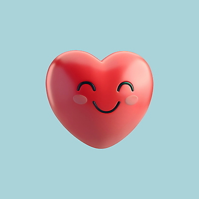 PSD 아이콘 행복 화이트데이 발렌타인데이 사랑 웃음 사람없음 빨간색 3D아이콘 3D 귀여움 기쁨 하트 이모지 모양 감정 컬러 컨셉 데이이벤트 표정 디지털합성 파일형식