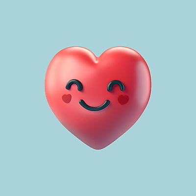 PSD 아이콘 행복 화이트데이 발렌타인데이 사랑 웃음 사람없음 빨간색 3D아이콘 3D 귀여움 기쁨 하트 이모지 모양 감정 컬러 컨셉 데이이벤트 표정 디지털합성 파일형식