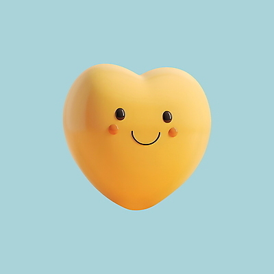 PSD 아이콘 행복 화이트데이 발렌타인데이 사랑 웃음 사람없음 3D아이콘 노란색 3D 귀여움 기쁨 하트 이모지 모양 감정 컬러 컨셉 데이이벤트 표정 디지털합성 파일형식