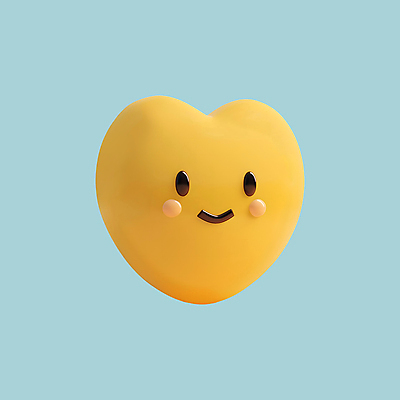 PSD 아이콘 행복 화이트데이 발렌타인데이 사랑 웃음 사람없음 3D아이콘 노란색 3D 귀여움 기쁨 하트 이모지 모양 감정 컬러 컨셉 데이이벤트 표정 디지털합성 파일형식
