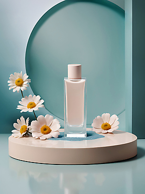 JPG 편집이미지 백그라운드 사람없음 뷰티 화장품 고급 향수 디지털합성 데이지 심플 공병 목업 편집소스 세련 편집실사 AI포토 AI콘텐츠 꽃 컨셉 CG 병_담는 파일형식