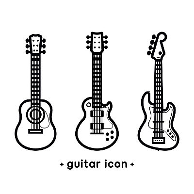 아이콘 악기 사람없음 기타 클래식기타 일렉기타 라인아이콘 베이스기타 2D아이콘 AI파일 음악 현악기 파일형식 벡터