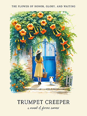 전신 PSD 편집이미지 여자 꽃 길 수채화 한명 들기 성인 여름 소풍 바구니 주황색 강아지 대문 능소화 성인여자한명만 이미지편집 식물 1 계절 컬러 모션 사람 반려동물 야외활동 문 개 여자한명만 성인여자만 파일형식