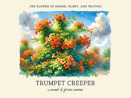 PSD 구름 편집이미지 꽃 하늘 수채화 사람없음 여름 주황색 능소화 이미지편집 자연요소 식물 계절 컬러 파일형식