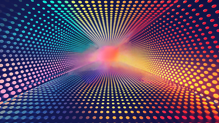 JPG 편집이미지 디자인 백그라운드 패턴 추상 밝음 사람없음 반짝임 컬러풀 점 배열 디지털합성 착시 편집소스 이미지편집 편집실사 AI컴퓨터그래픽 AI콘텐츠 컬러 무늬 모션 CG 파일형식