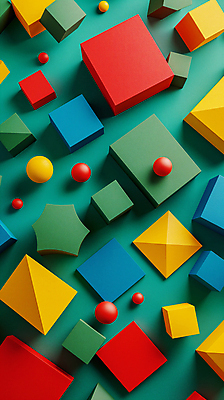 JPG 편집이미지 디자인 백그라운드 사람없음 초록색 3D 블록 다양 입체 디지털합성 오브젝트 입체도형 편집소스 편집3D AI컴퓨터그래픽 AI콘텐츠 도형 컬러 다수 파일형식