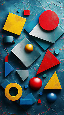 JPG 편집이미지 디자인 백그라운드 사람없음 파란색 3D 블록 다양 입체 디지털합성 오브젝트 입체도형 편집소스 편집3D AI컴퓨터그래픽 AI콘텐츠 도형 컬러 다수 파일형식