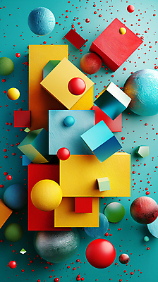 JPG 편집이미지 디자인 백그라운드 사람없음 3D 블록 다양 입체 디지털합성 오브젝트 입체도형 편집소스 편집3D AI컴퓨터그래픽 AI콘텐츠 도형 다수 파일형식