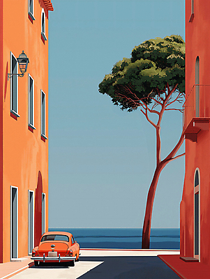 JPG 나무 편집이미지 도로 벽 바다 백그라운드 자동차 거리 풍경 사람없음 도시풍경 도시 디지털합성 모던 심플 편집소스 편집실사 식물 길 육상교통 교통시설 CG 파일형식