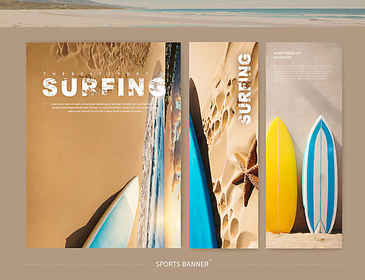 템플릿 배너 배너템플릿 포스터 스포츠 바다 해변 사람없음 세트 모래사장 운동 갈색 서핑보드 서핑 이미지템플릿 AI파일 컬러 건강 수상스포츠 보드_스포츠 파일형식 벡터
