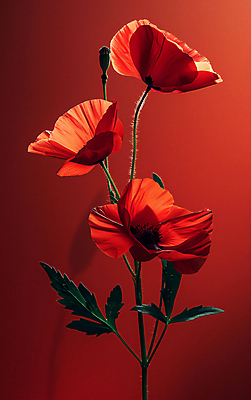 JPG 편집이미지 꽃 백그라운드 사람없음 빨간색 빛 양귀비 편집실사 AI포토 AI콘텐츠 식물 컬러 CG 파일형식