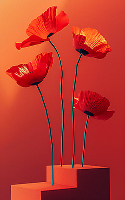 JPG 편집이미지 꽃 백그라운드 사람없음 빨간색 빛 양귀비 편집실사 AI포토 AI콘텐츠 식물 컬러 CG 파일형식