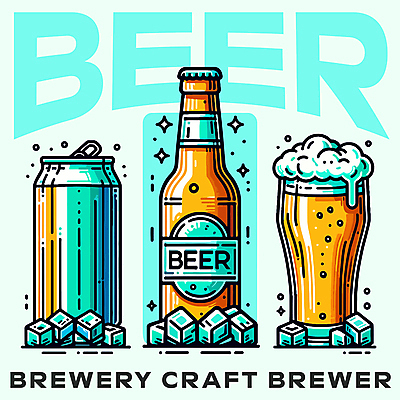 일러스트 맥주 주류 사람없음 파란색 얼음 맥주잔 맥주병 캔맥주 에일맥주 국내일러스트 AI파일 자연요소 음료 컬러 술잔 술병 캔 파일형식 벡터