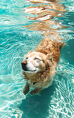 JPG 편집이미지 한마리 행복 반려견 물놀이 수영장 사람없음 여름 수영 리트리버 강아지 편집실사 AI포토 AI콘텐츠 1 계절 감정 놀이 반려동물 수상스포츠 개 CG 파일형식