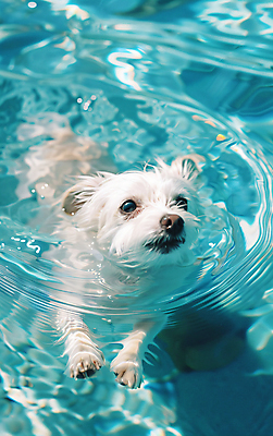 JPG 편집이미지 한마리 행복 반려견 물놀이 수영장 사람없음 여름 수영 강아지 푸들 편집실사 AI포토 AI콘텐츠 1 계절 감정 놀이 반려동물 수상스포츠 개 CG 파일형식