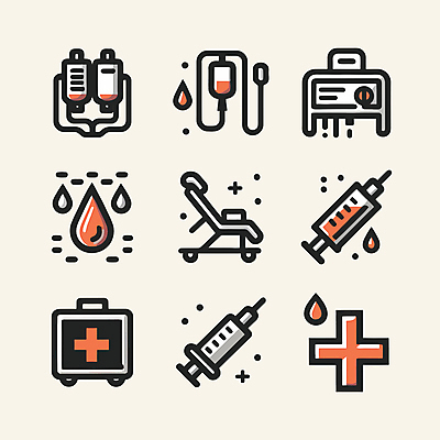 아이콘 의자 주사기 사람없음 혈액 헌혈 십자가모양 진찰가방 2D아이콘 AI파일 모양 캠페인 가구 십자가 의료기기 진료 봉사 파일형식 벡터