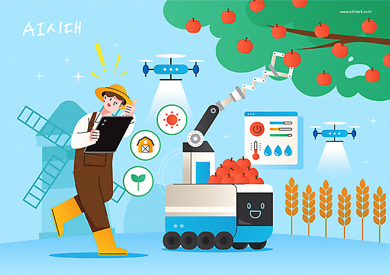 전신 나무 남자 하늘색 일러스트 한명 들기 성인 태블릿 농사 벼 사과 농부 로봇 따봉 자동화 성인남자한명만 스마트팜 AI_인공지능 국내일러스트 AI파일 식물 직업 1 농업 과일 모션 곡류 사람 파란색 전자제품 스마트기기 농장 최고 남자한명만 성인남자만 파일형식 벡터