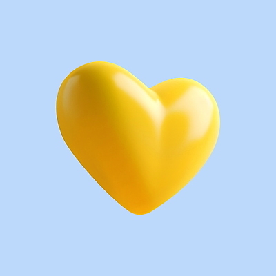 PSD 아이콘 화이트데이 발렌타인데이 사랑 사람없음 3D아이콘 노란색 3D 하트 디지털합성 모양 감정 컬러 데이이벤트 파일형식
