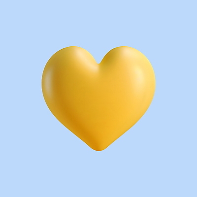 PSD 아이콘 화이트데이 발렌타인데이 사랑 사람없음 3D아이콘 노란색 3D 하트 디지털합성 모양 감정 컬러 데이이벤트 파일형식